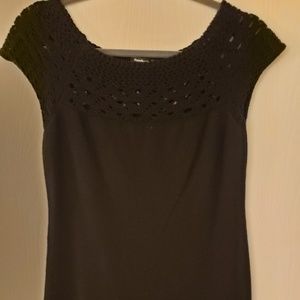 Patty Boutik woven knit top black dress